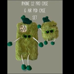 iPhone 12 Pro case & air pod case matching set